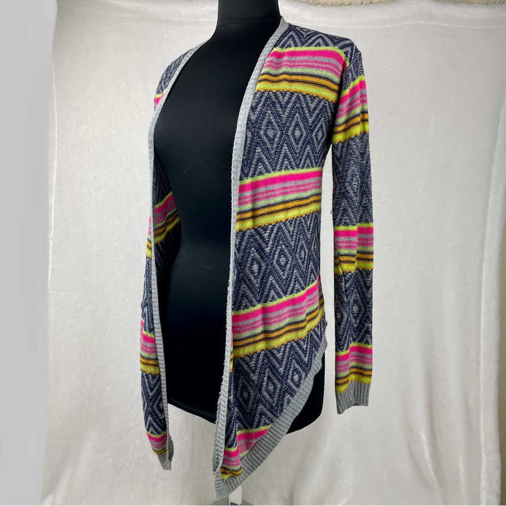 DAYTRIP Buckle Cardigan Multicolor Sweater with Open Front Women's Size Small S